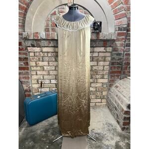nightgown tan scalloped collar